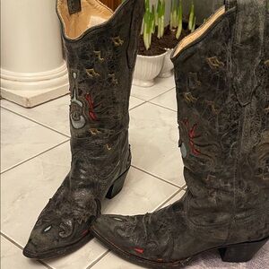 Corral Gray and Multicolor Heeled Boots